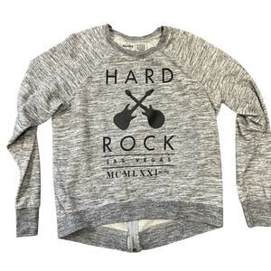 Hard Rock Cafe Women’s‎ Sweatshirt Las Vegas Gray Size Large Back Zip Crop